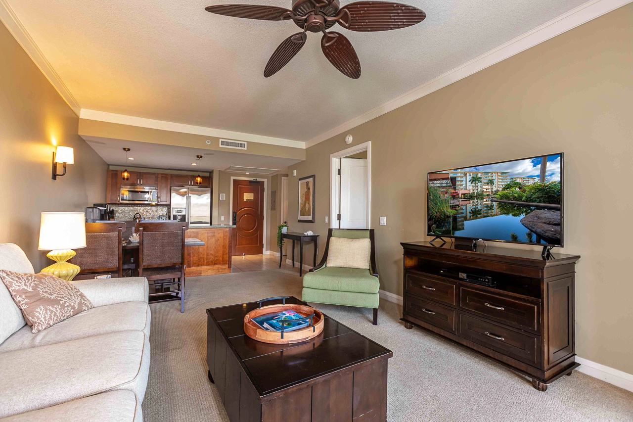 Step into your spacious retreat where tropical elegance meets comfort.