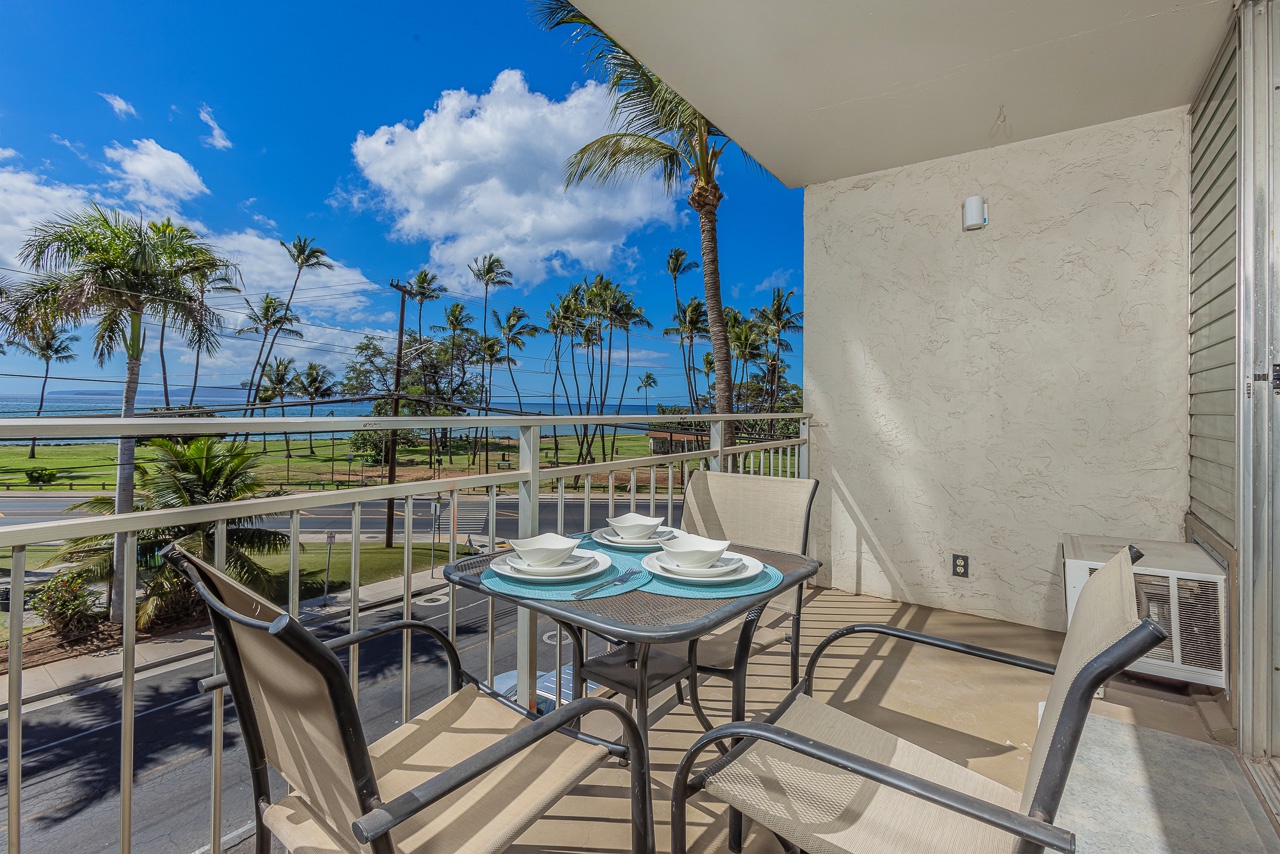 Ocean-view lanai perfect for morning coffee or golden sunsets