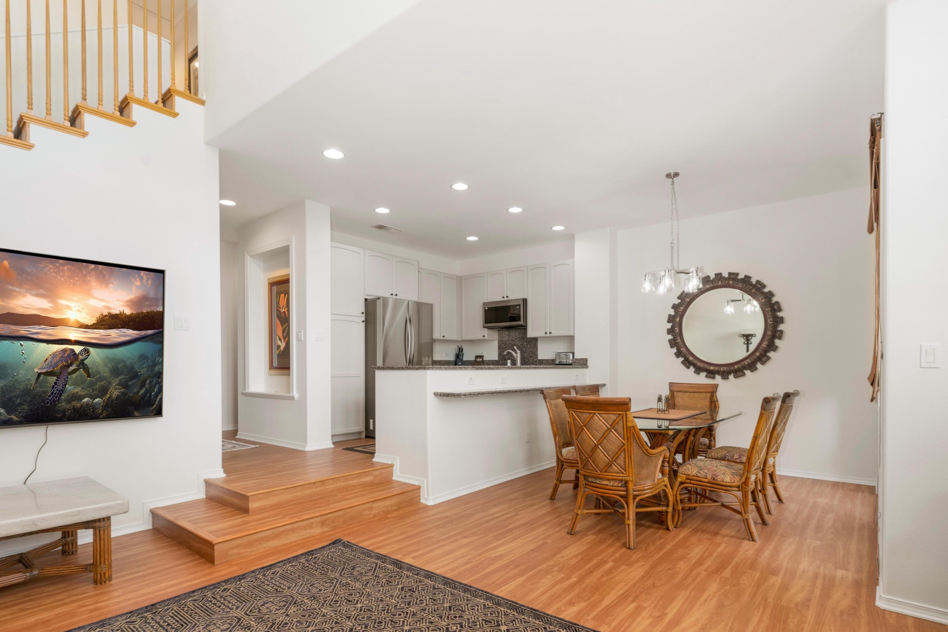 Dining area and kitchen