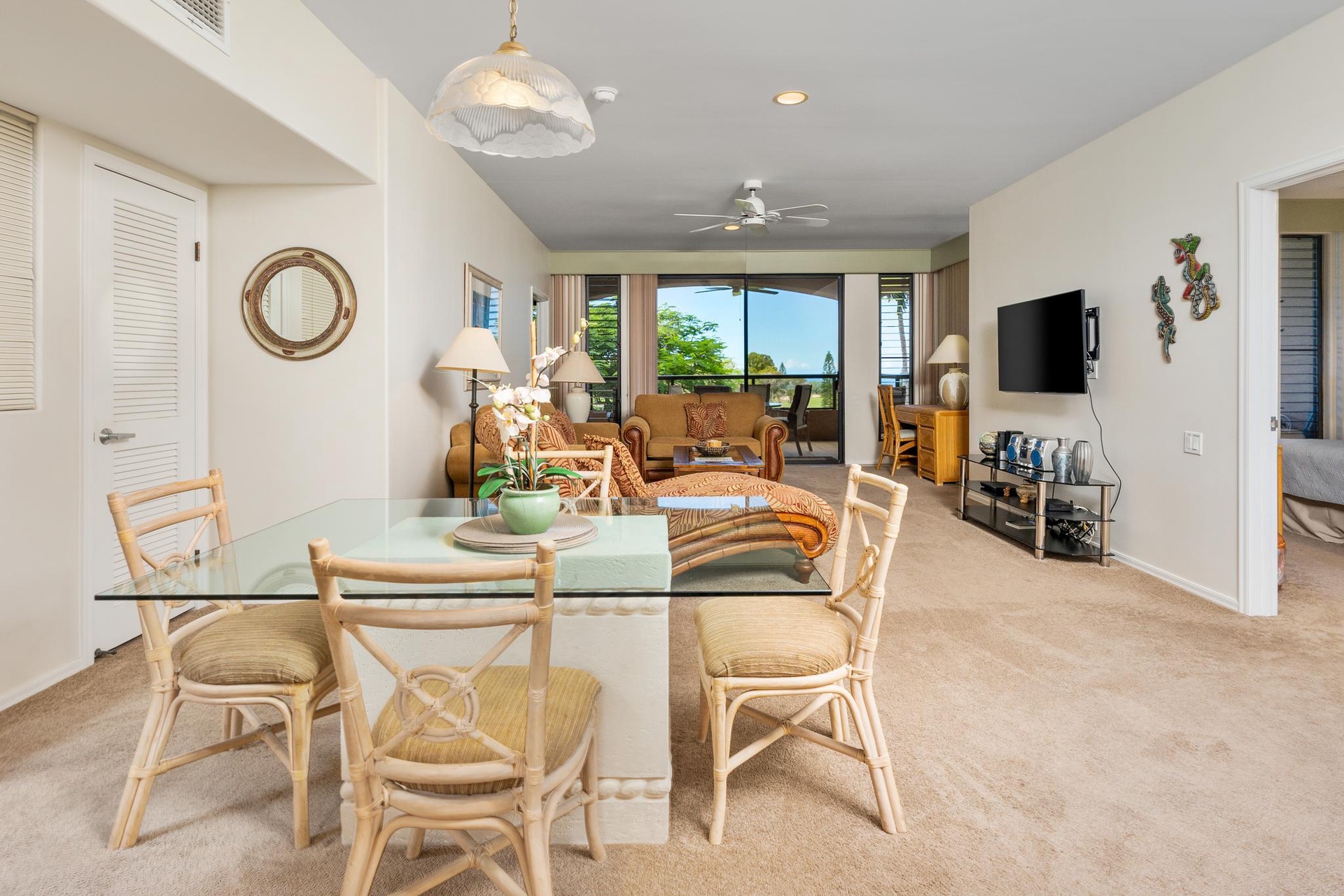 Casual island dining with room to linger and connect