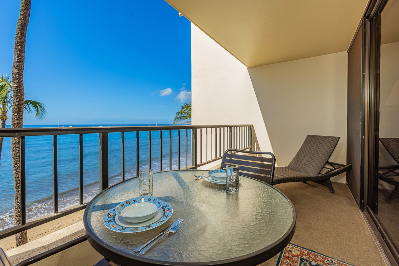 Dining for two next to the longest beach on Maui