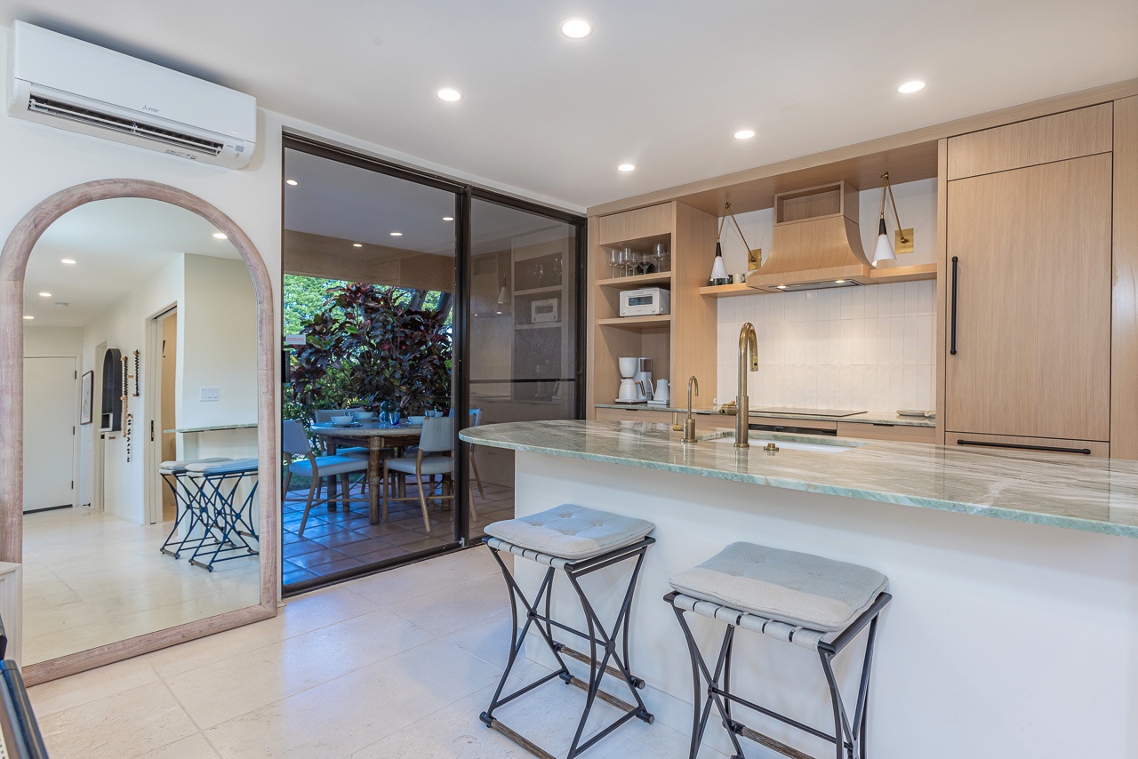 Clean lines and modern touches in this Wailea kitchen