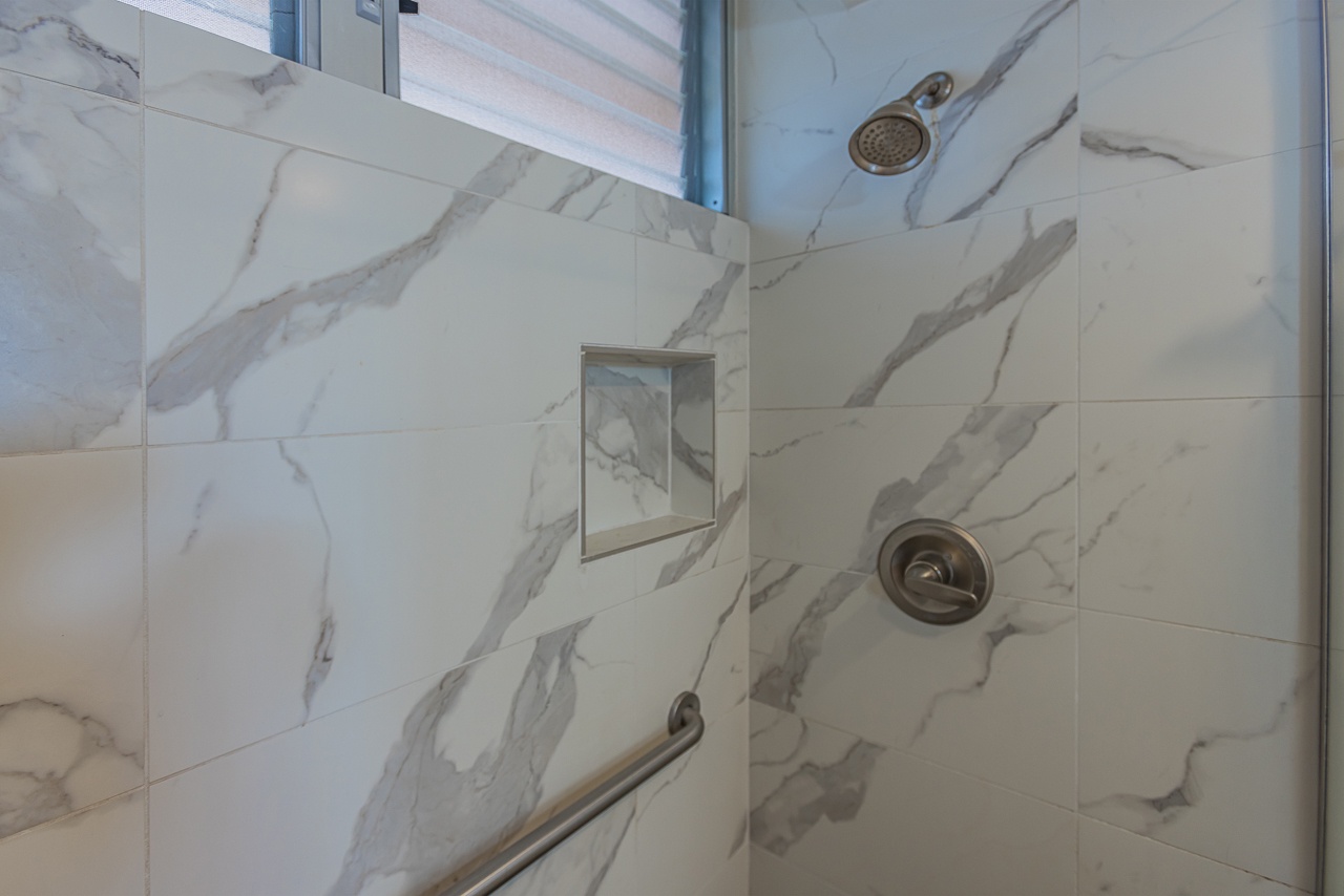 This bathroom has premium finishes for pure relaxation