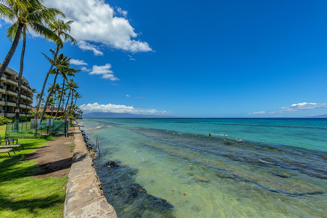 The property sits directly on the shoreline, with swaying palms and turquoise waters just steps from your door under endless Hawaiian skies.