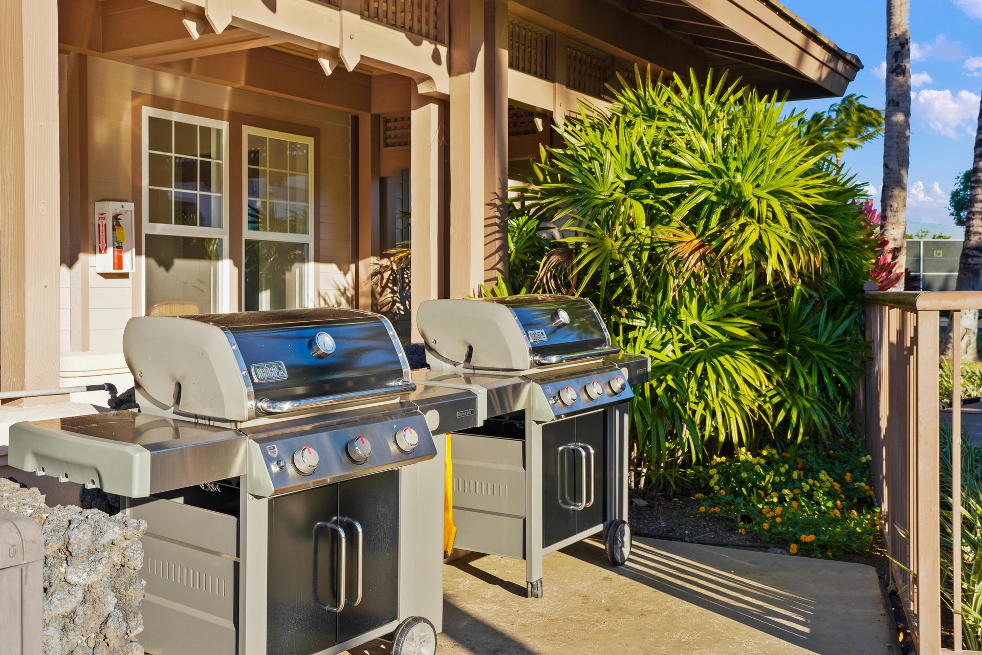 Fire up the grills on your private patio and savor tropical flavors surrounded by lush palms and citrus trees.