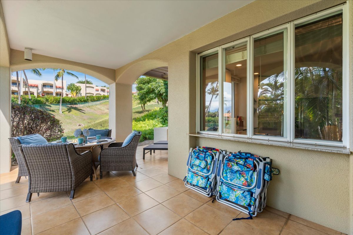 Enjoy morning coffee and evening colors from the tropical lanai