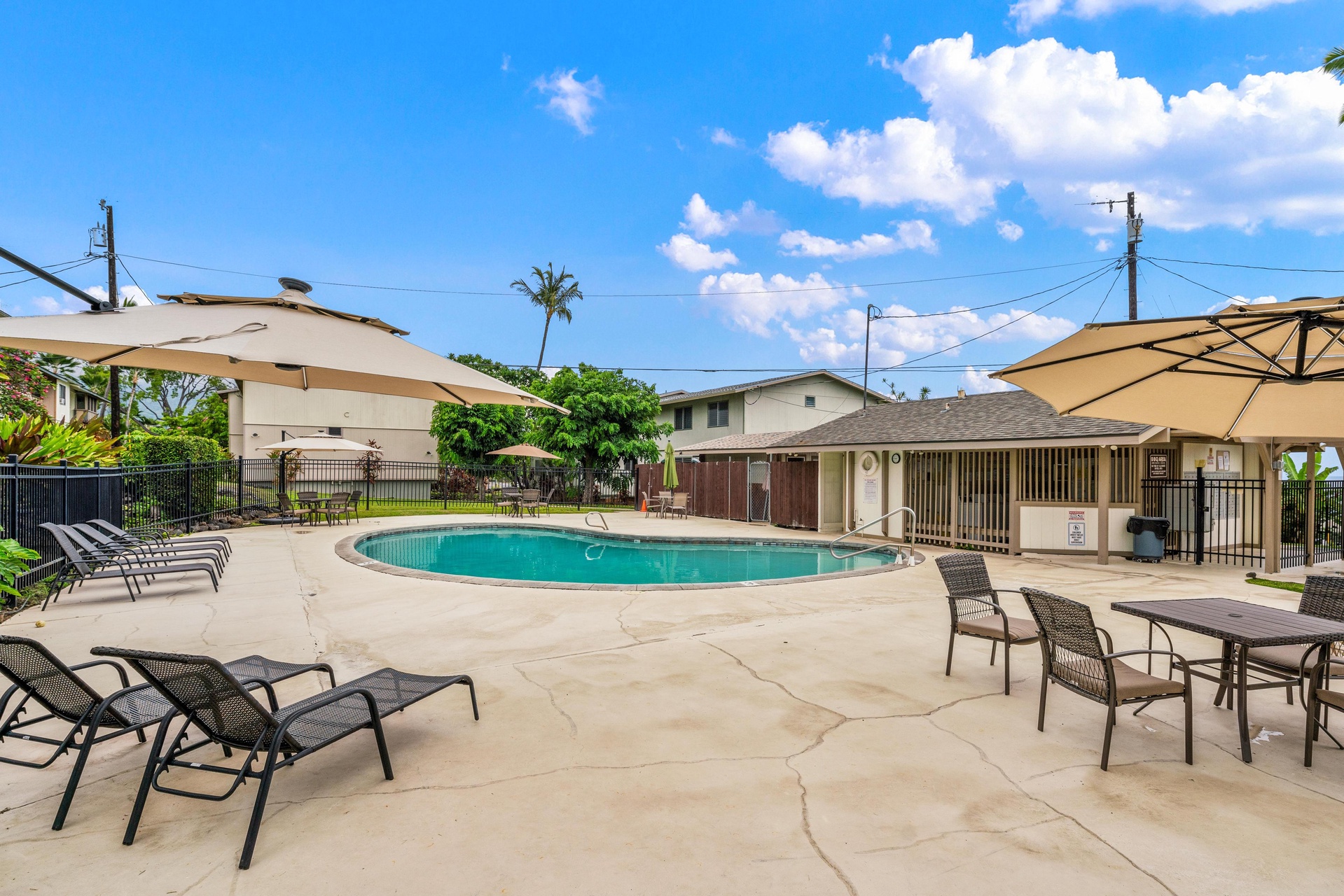 Ample seating at the pool