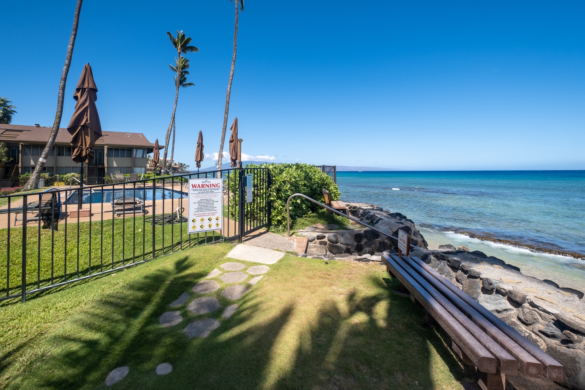 Enjoy convenient beach access directly in front of the property, making it easy to spend your days by the ocean.