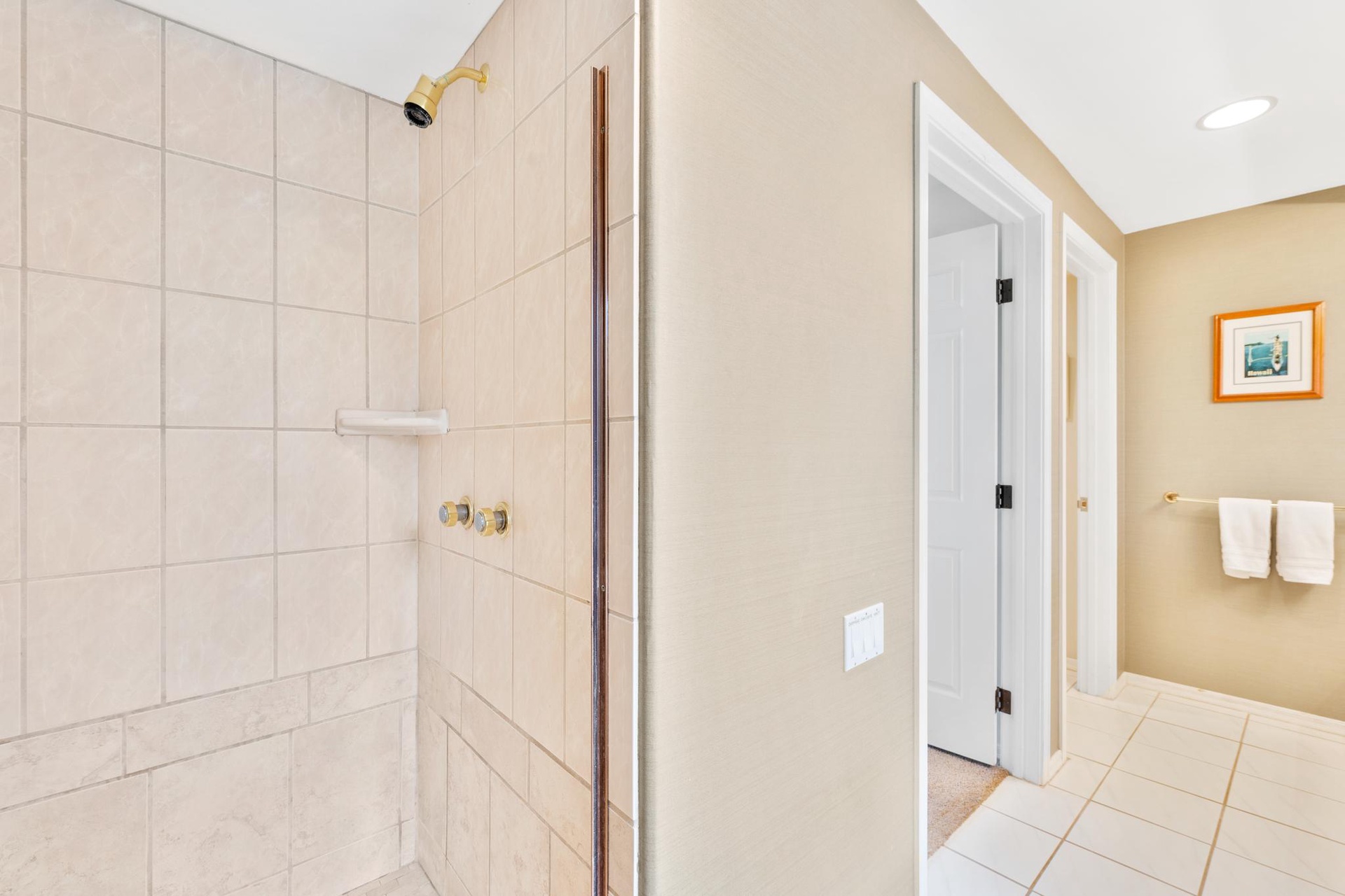 Private guest bathroom designed for easy island stays