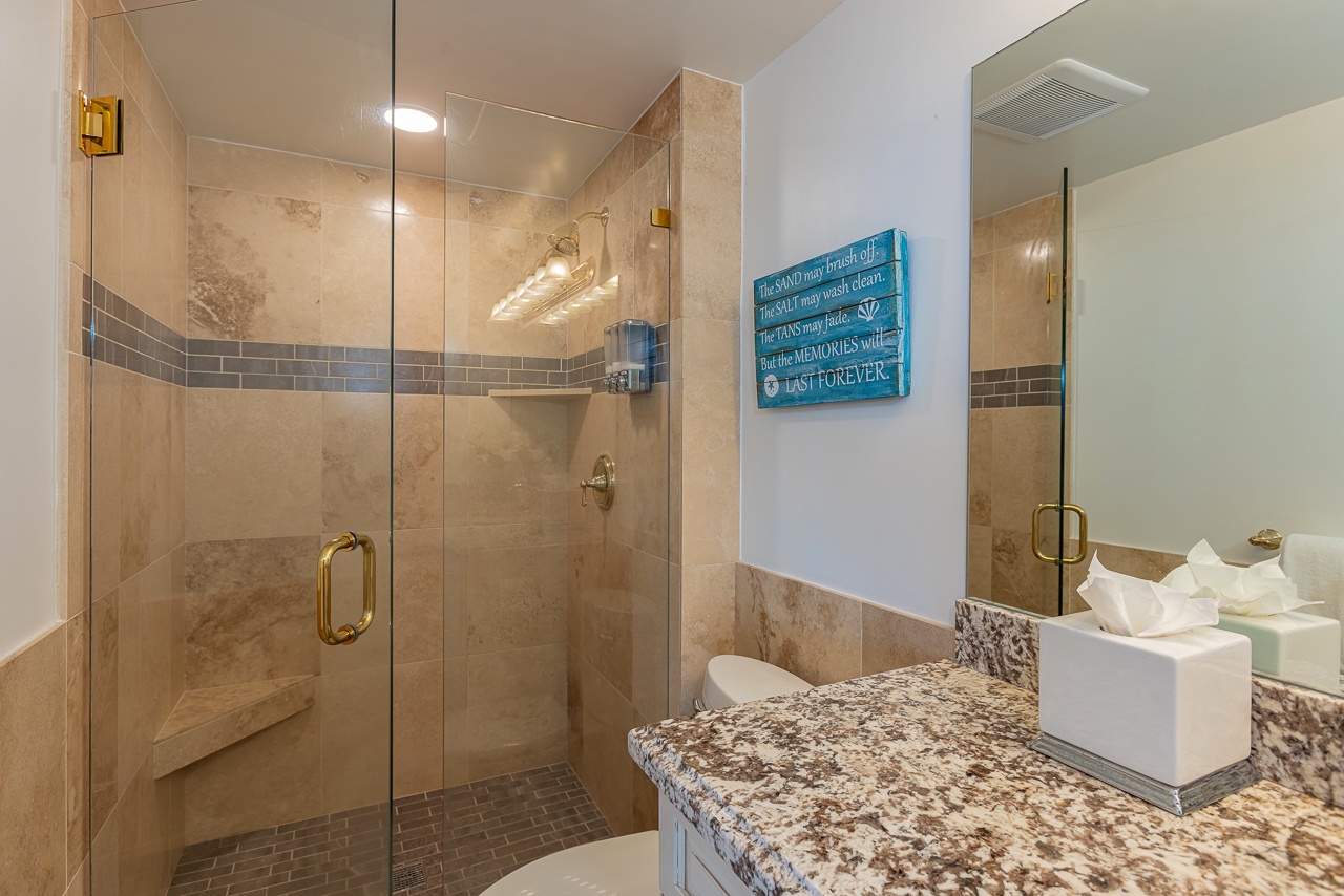 Modern glass shower awaits