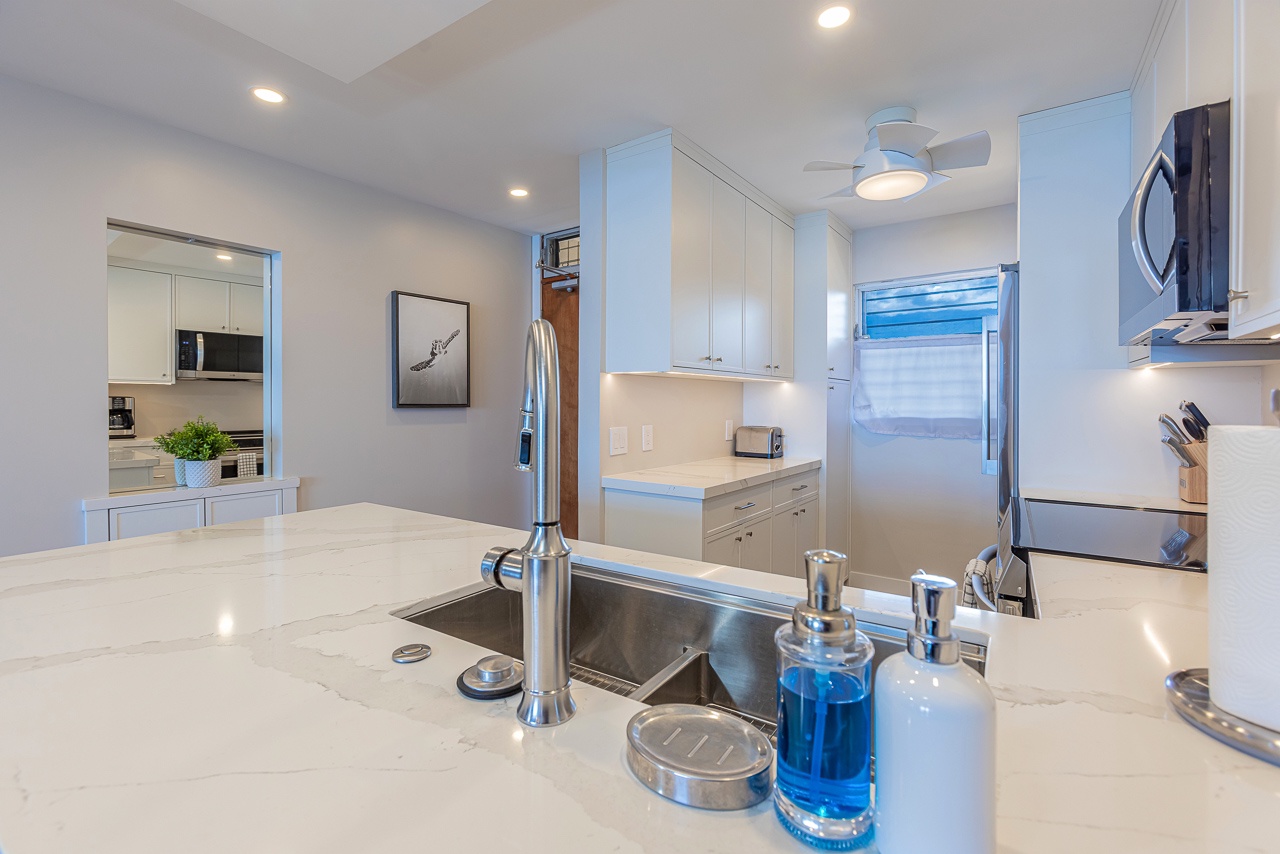 Updated kitchen perfect for easy vacation cooking