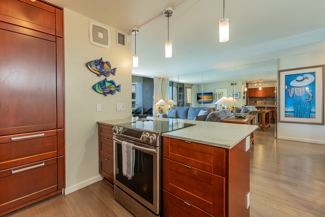 You'll love preparing meals in this sleek kitchen