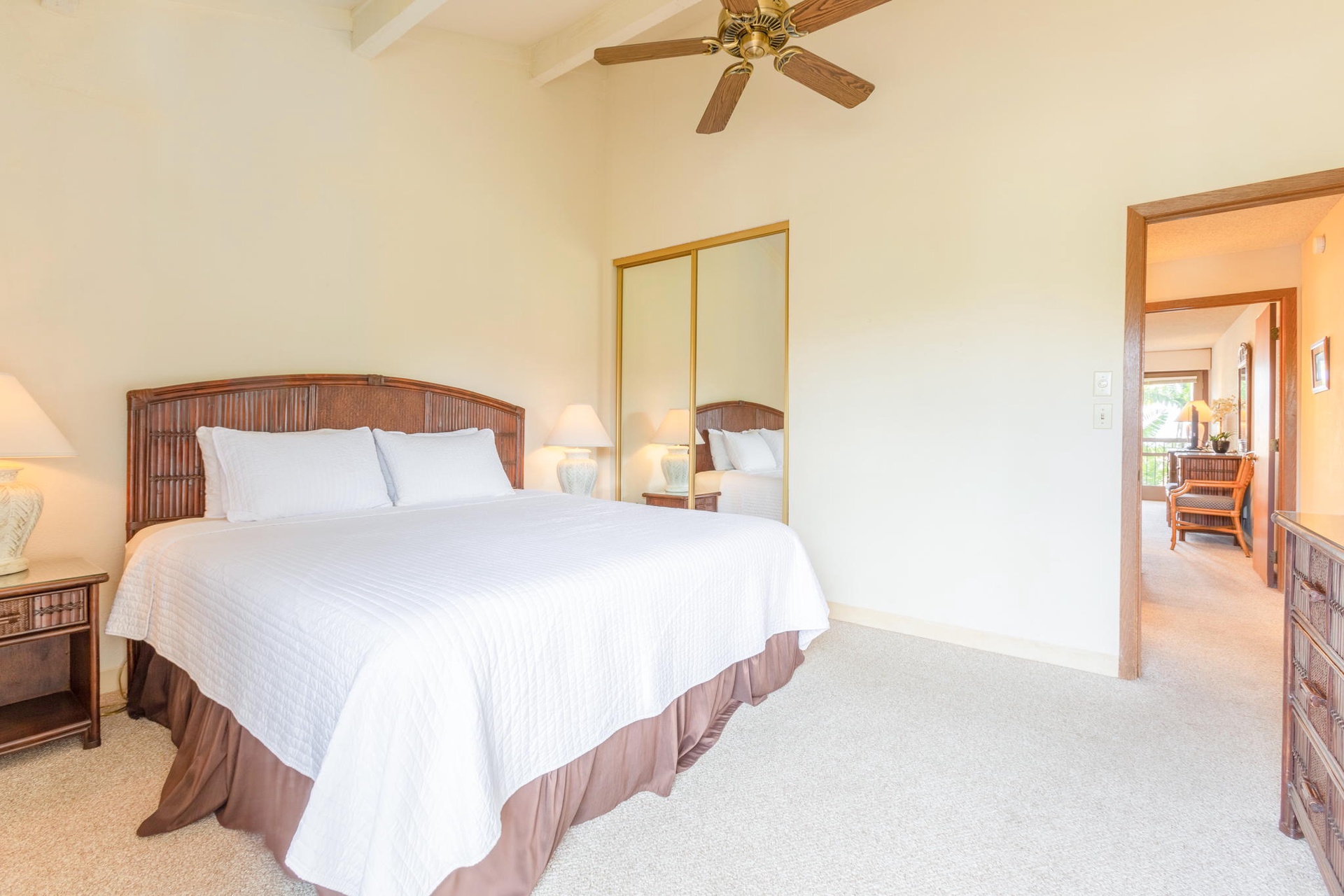 Downstairs bedroom offers a king sized bed