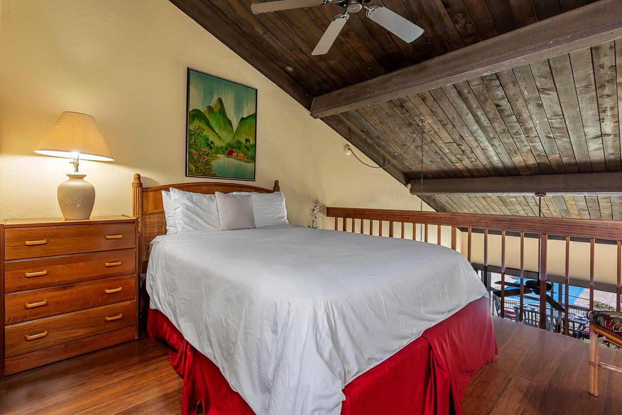 Open loft sleeping space makes for flexible sleep arrangements