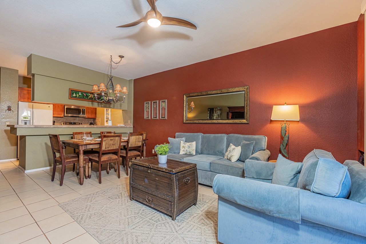 Light and airy hangout zone made for Maui days