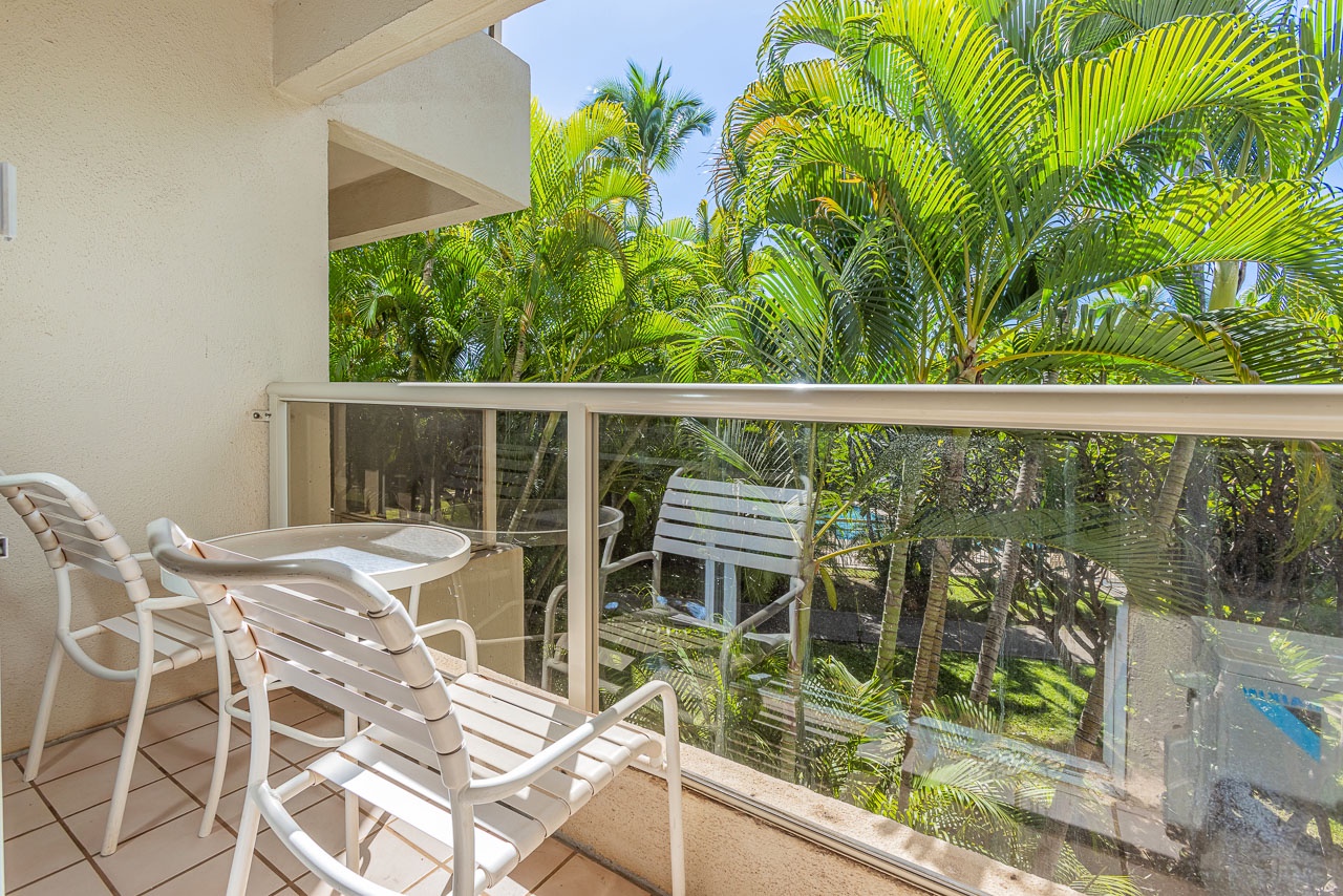 Enjoy lush greenery from your private lanai retreat