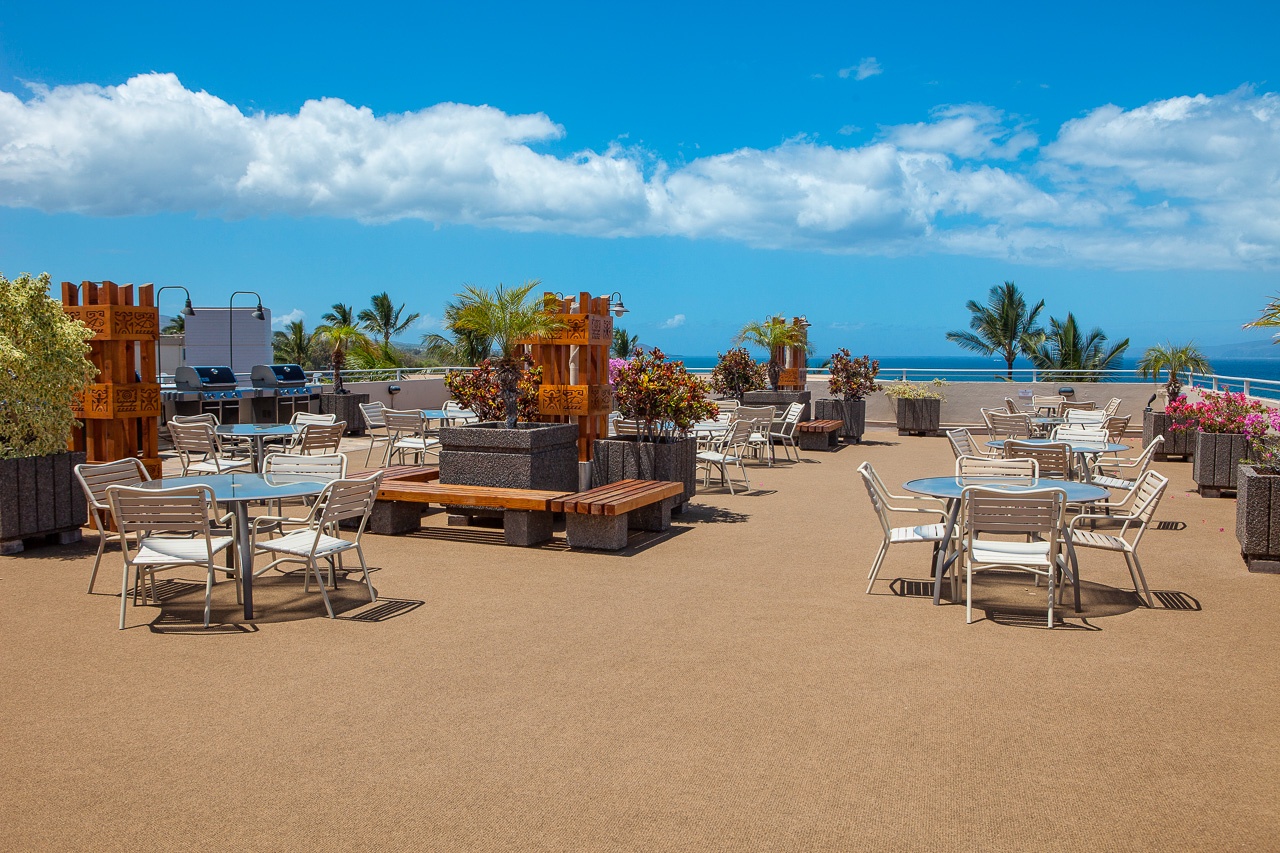 Rooftop deck with gas grills and endless ocean views