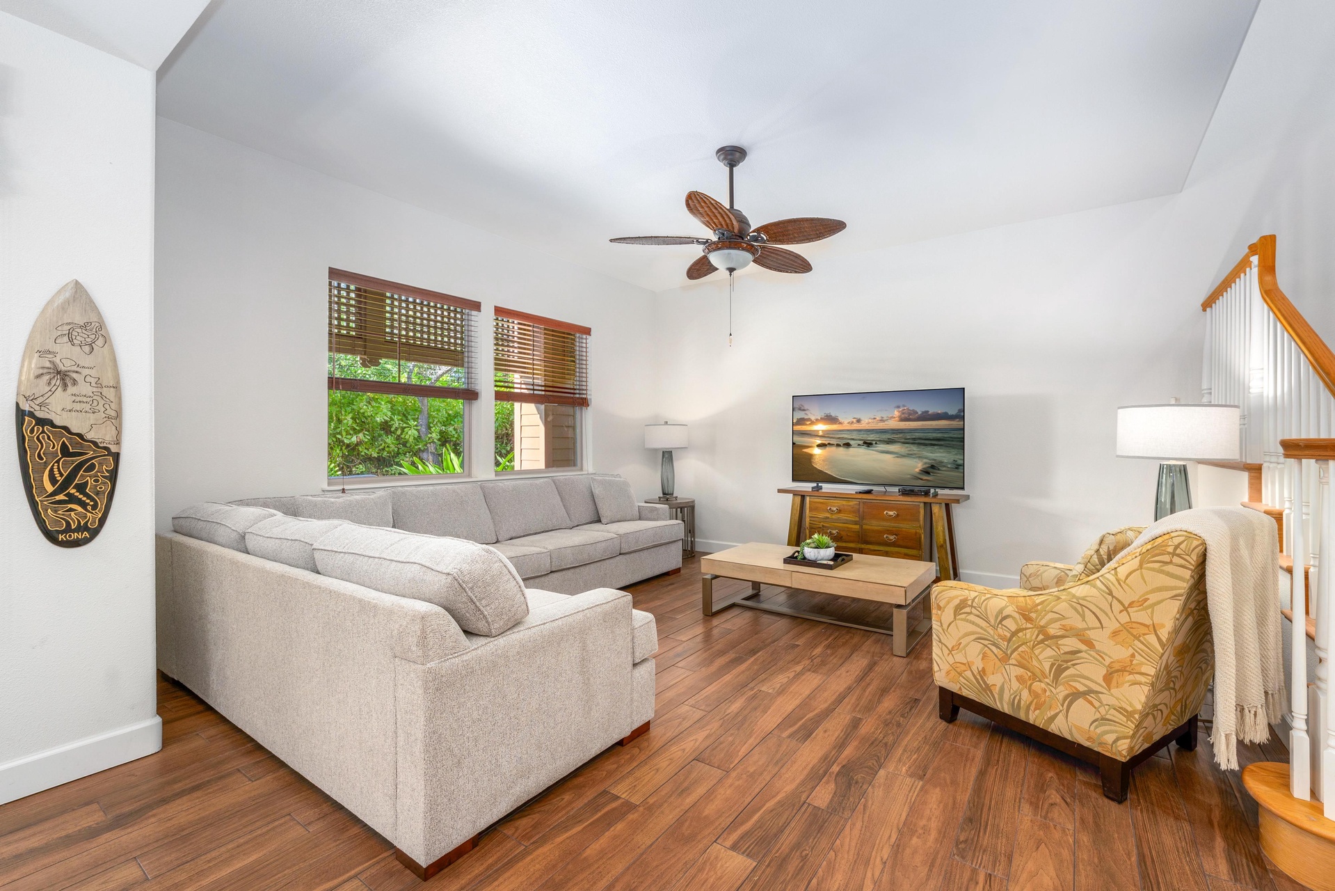 Open living room layout