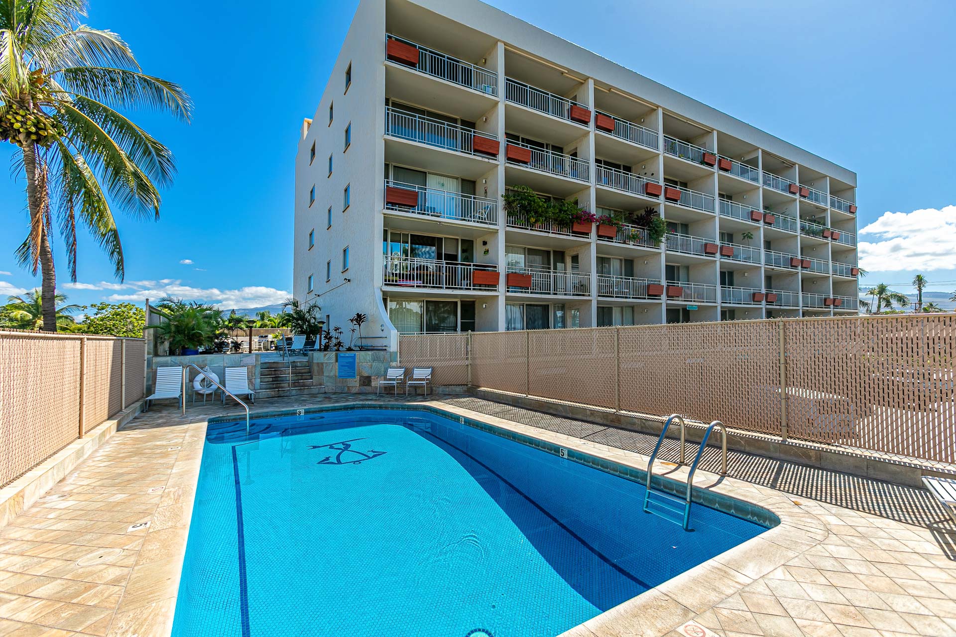Well-maintained pool with a welcoming island vibe