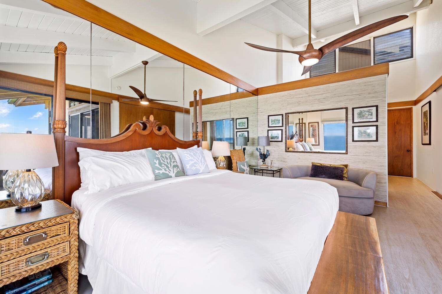 Comfortable king size bed in primary bedroom