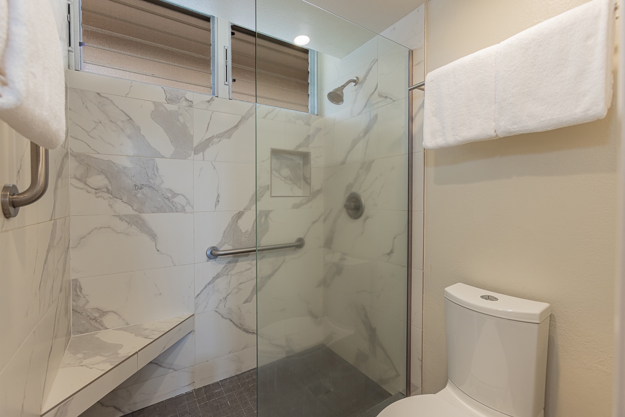 Step into your spa-like bathroom with a rainfall shower