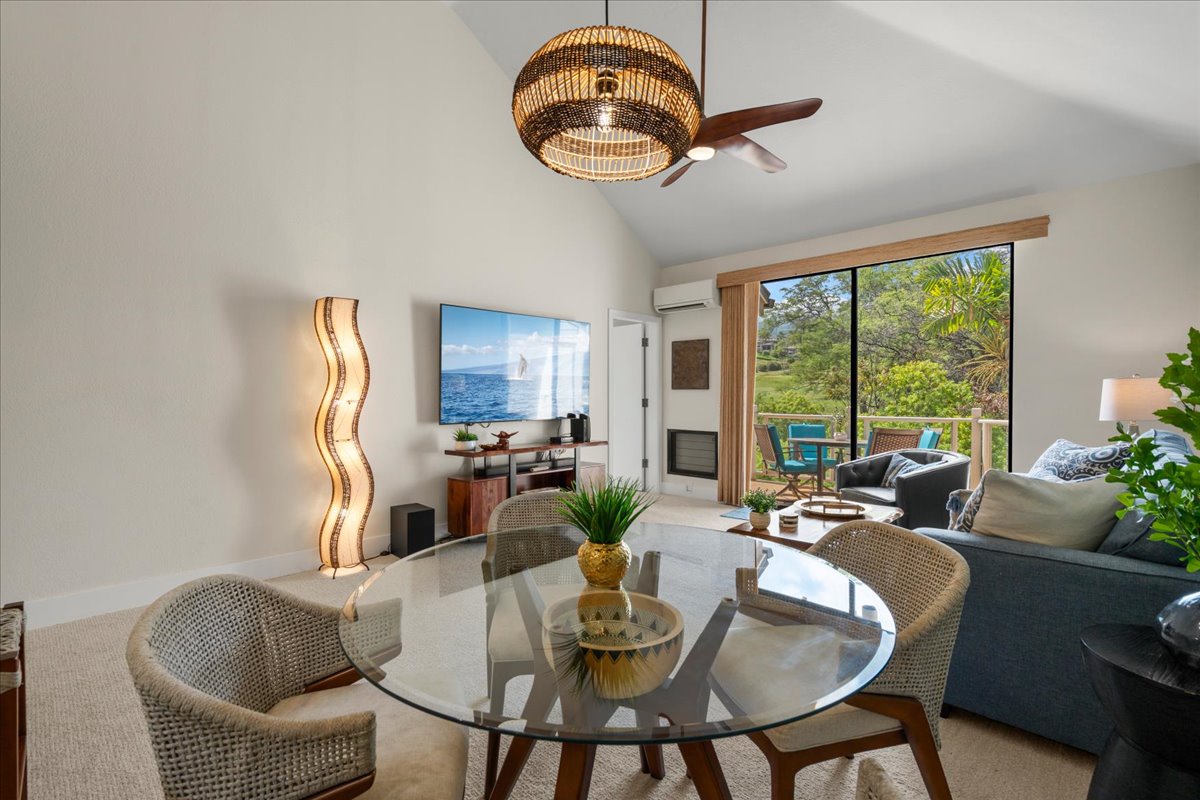 Picture yourself unwinding in this bright, airy living space where coastal style meets comfort. Gather around the elegant dining table, sink into the plush sofa, and let natural light wash over you as tropical breezes flow in.