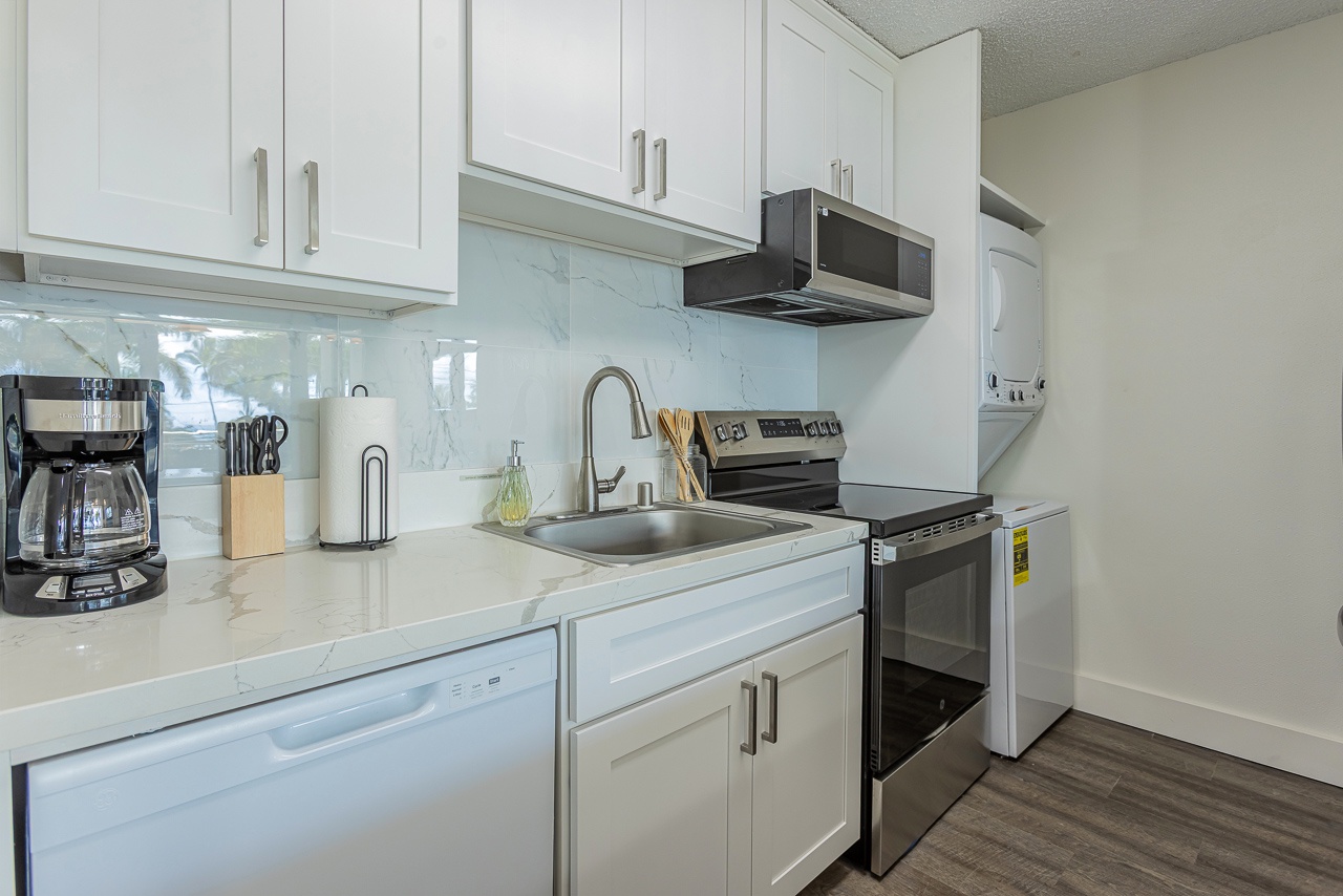 Modern finishes and bright space make this kitchen shine
