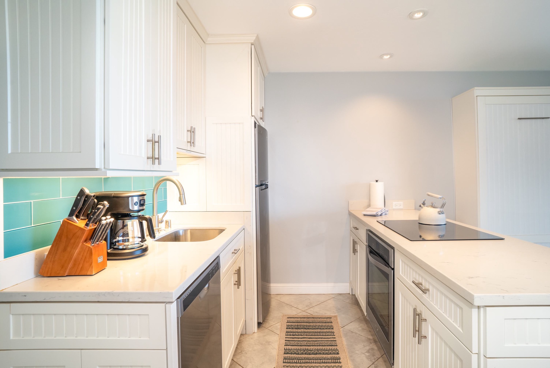 A functional kitchen designed for convenience and comfort.