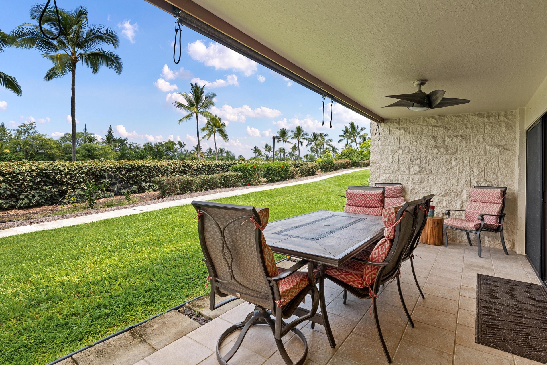 Ground floor unit opens up to the lawn