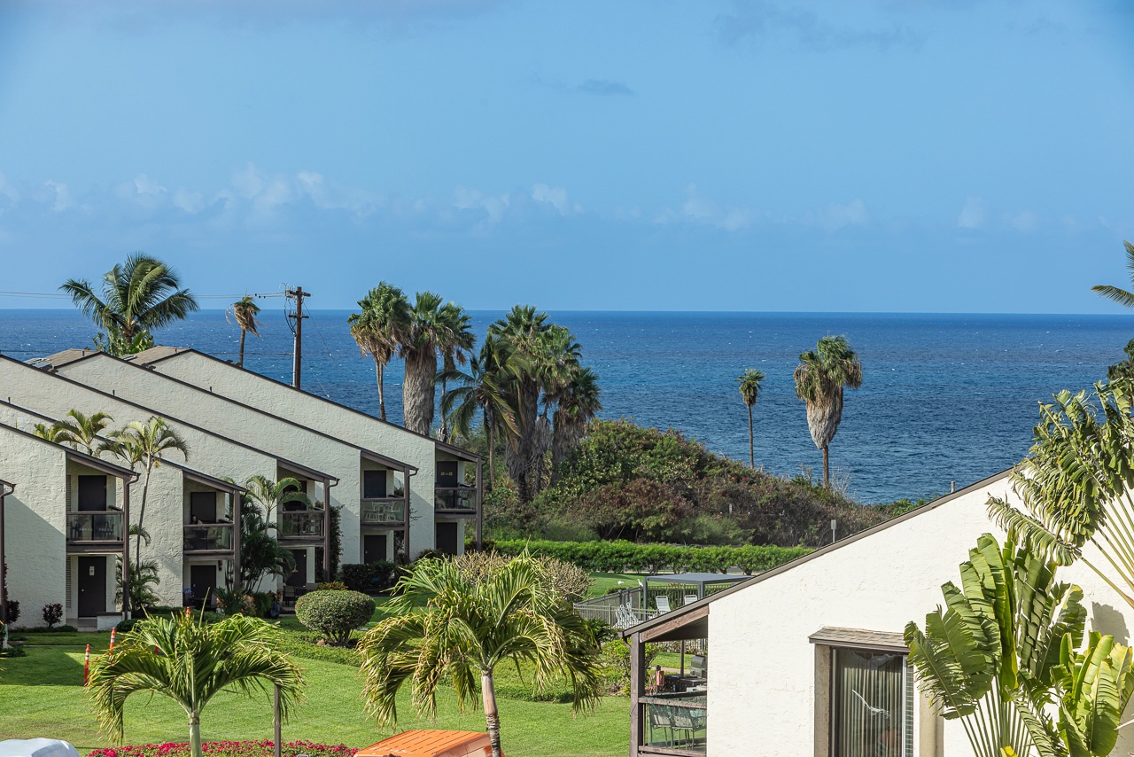 Relax on the lanai with views toward Kamaole Beach III