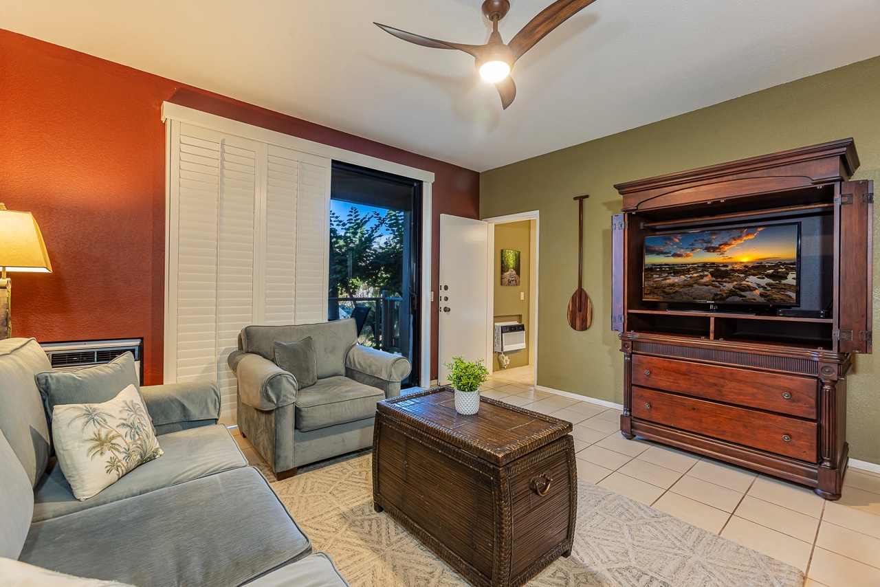 Feel good island vibes fill this open living room
