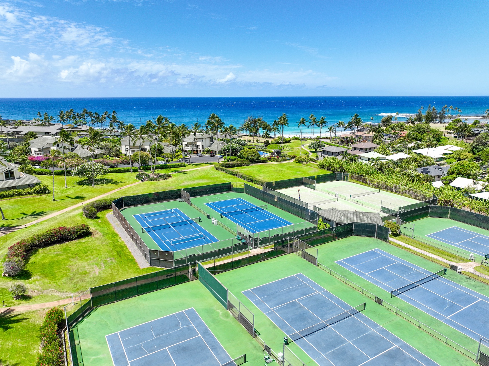Gather in paradise for a friendly match with loved ones