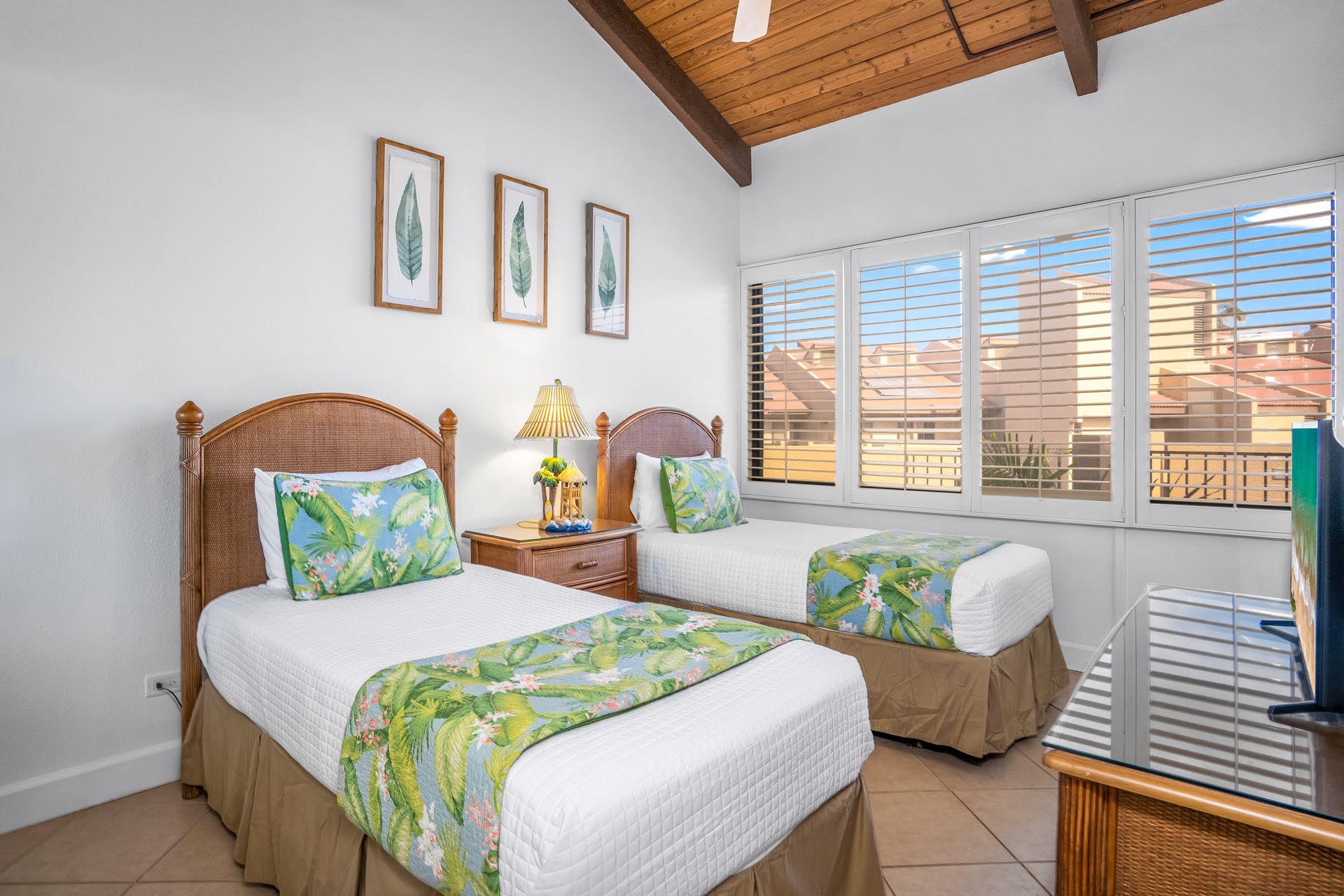 These twin beds can be converted into a King size bed upon reque