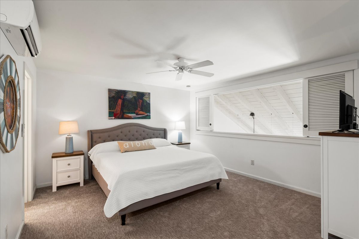 Cozy up on this king size bed.