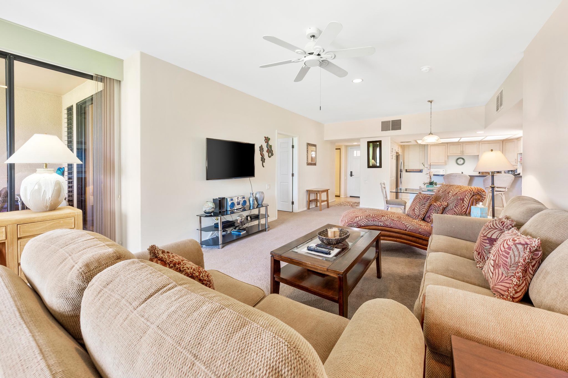 Spacious seating and easy island living, perfect for unwinding together