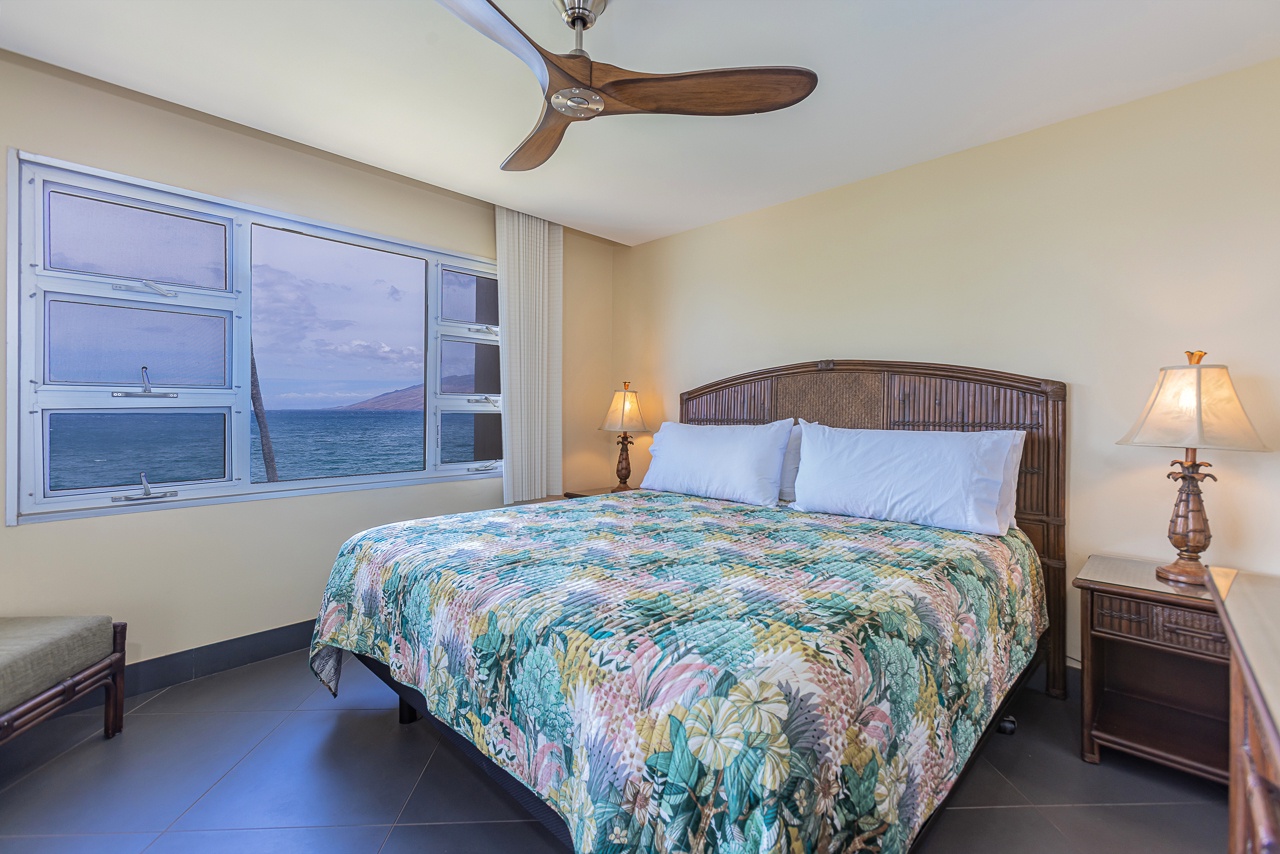 Primary bedroom with an ocean view