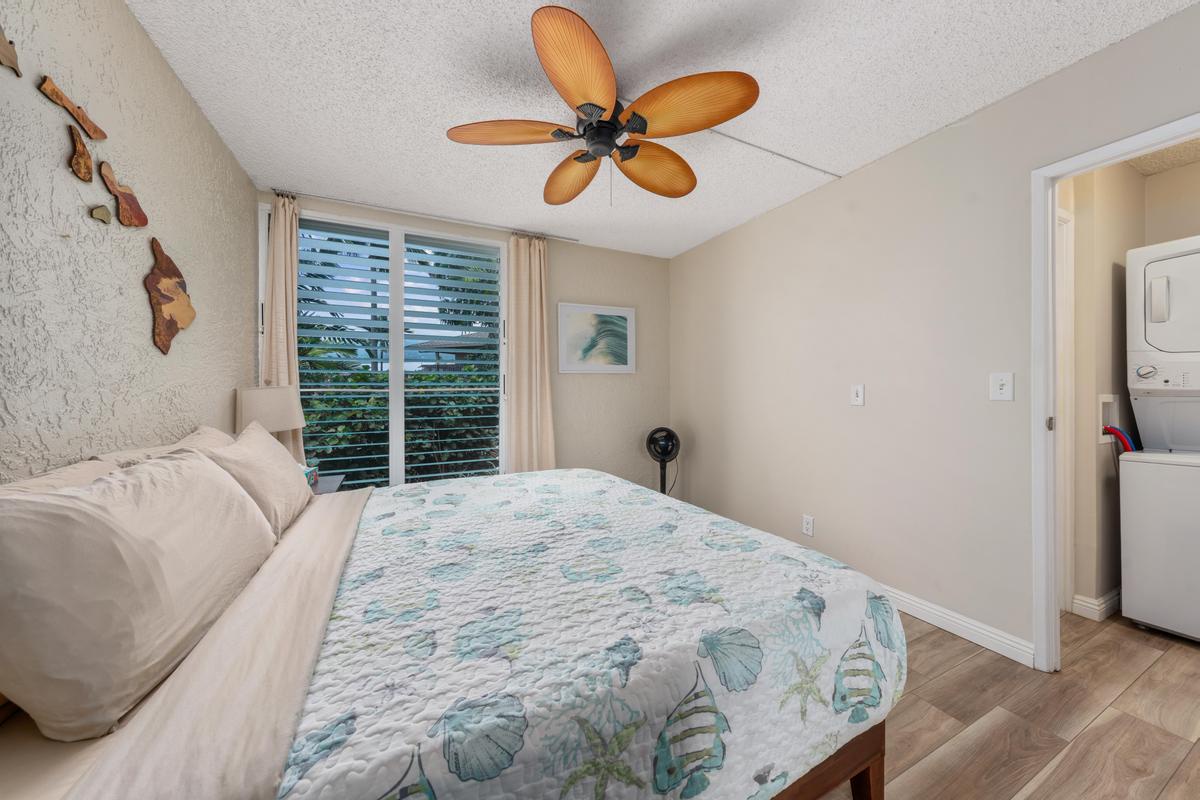 Soft, soothing space perfect for unwinding after the beach