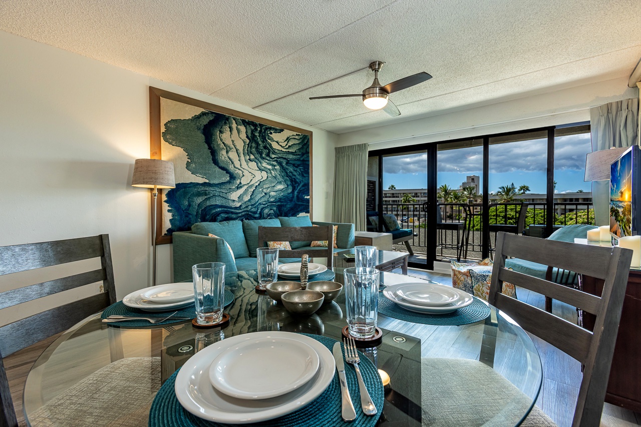 Share meals and memories in this stylish island setting