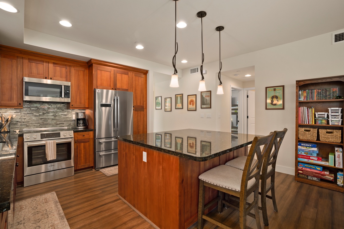 Eat up bar for additional seating.