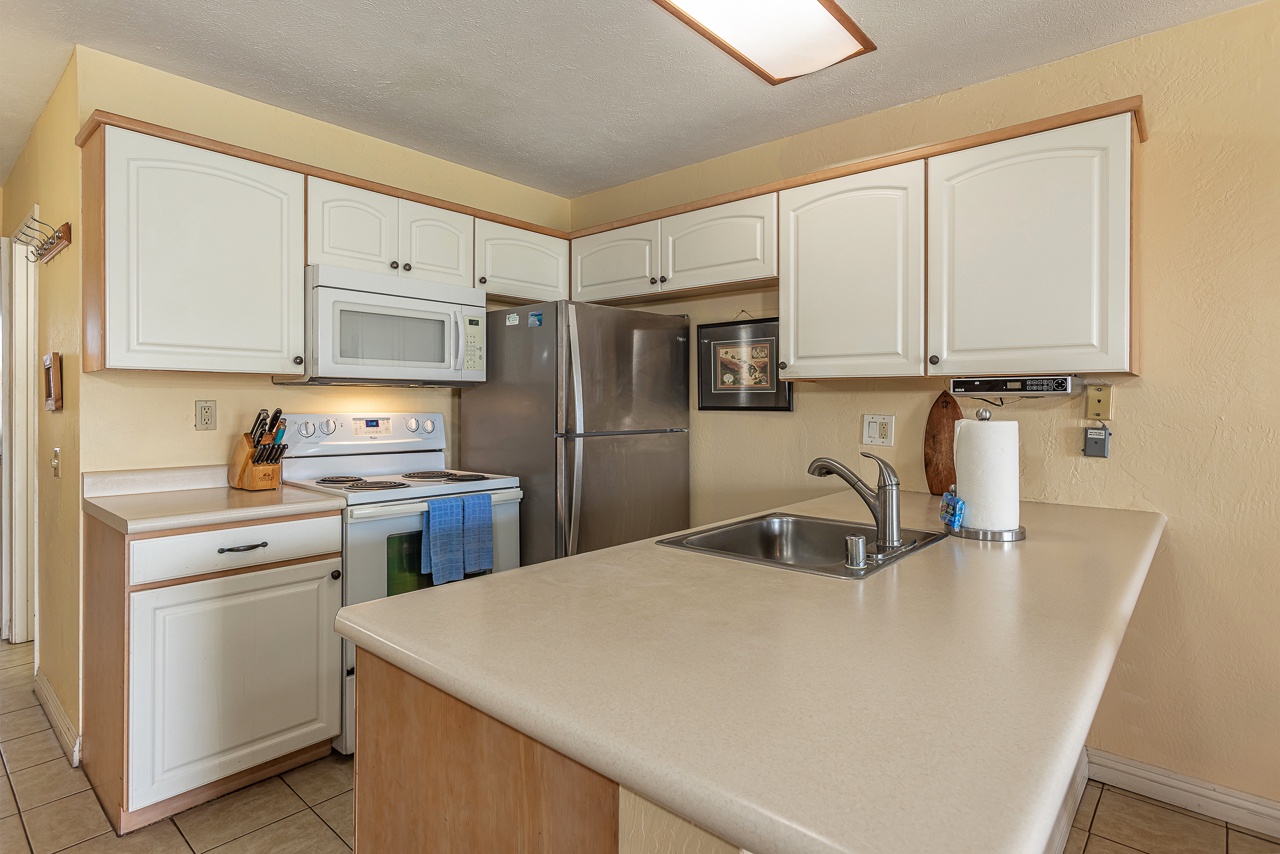 Open kitchen with everything needed for island living