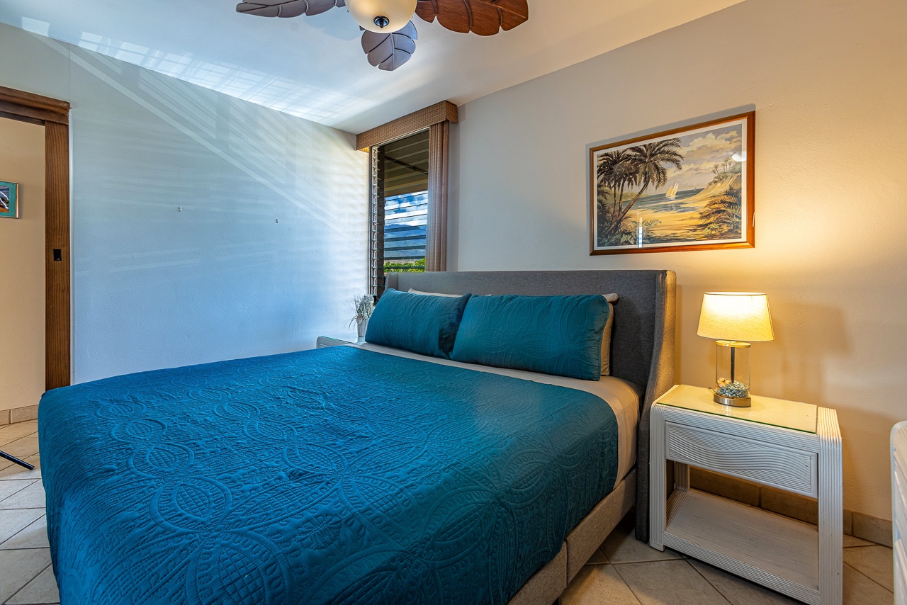 Slip into your serene bedroom with its coastal-inspired décor and plush bedding.