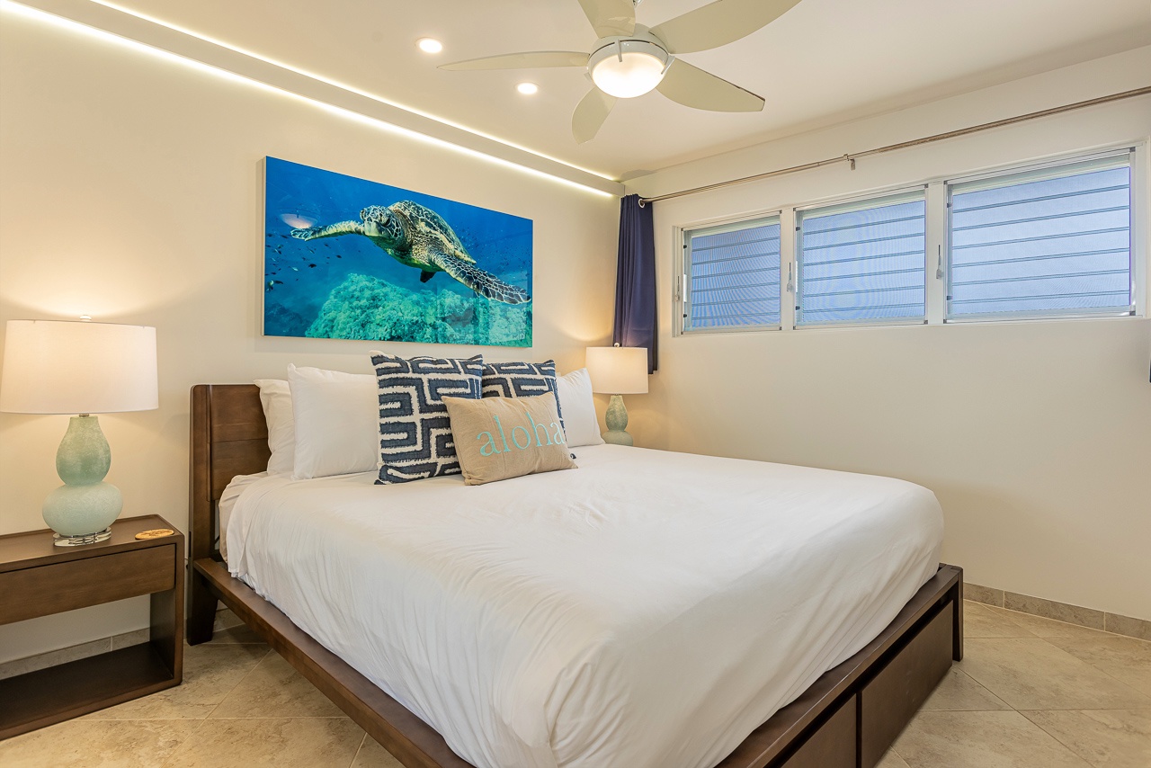 Serene second bedroom with king comfort and Maui style
