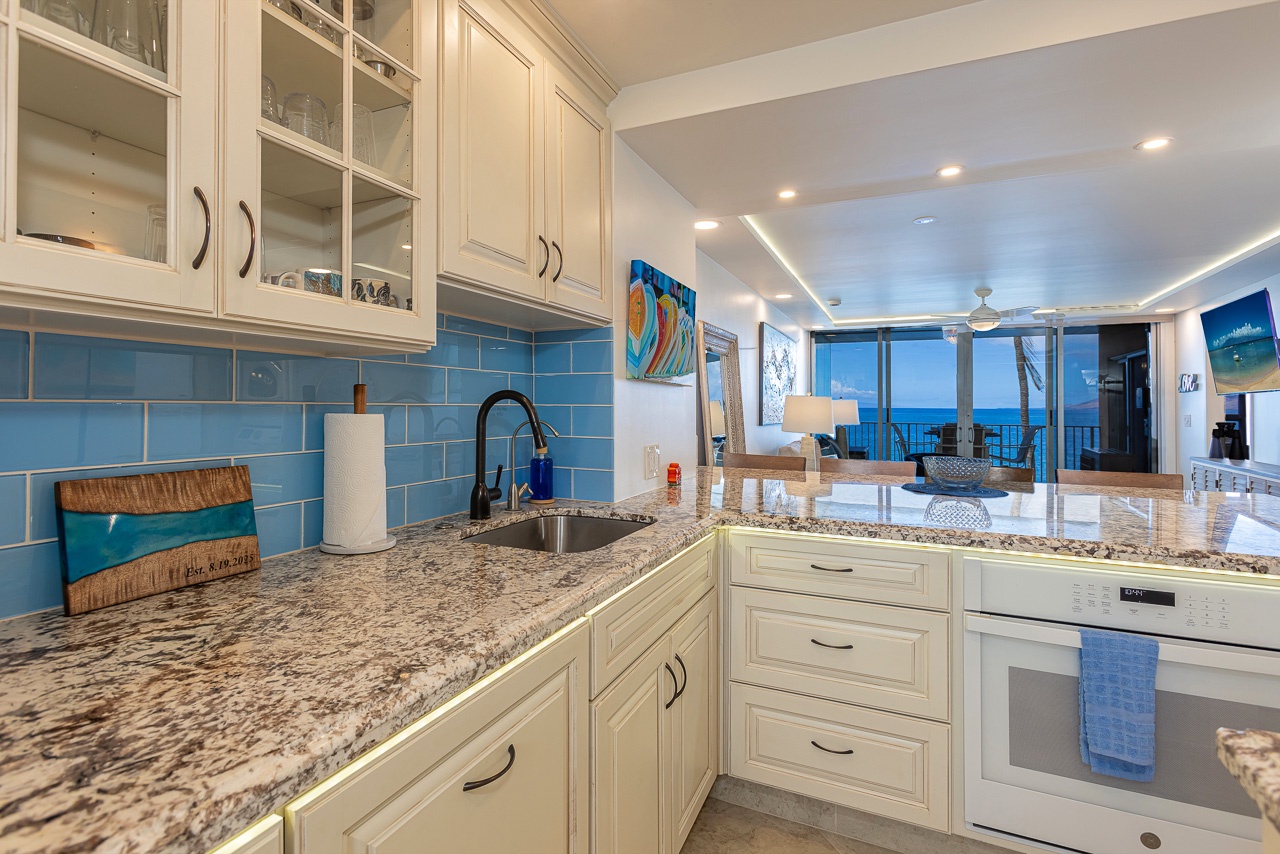 Whip up fresh island dishes in a bright, airy kitchen