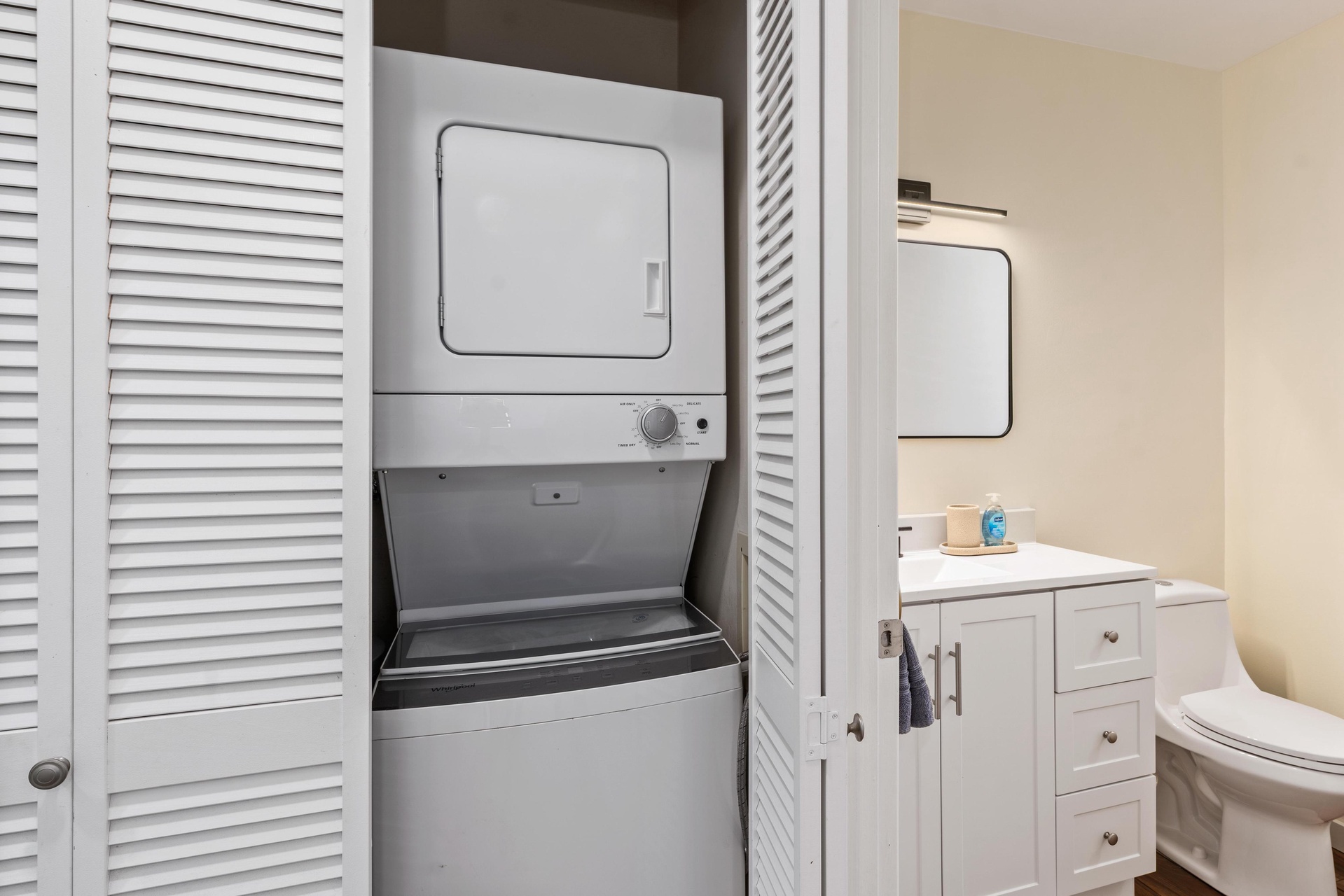 Washer and dryer for guest use