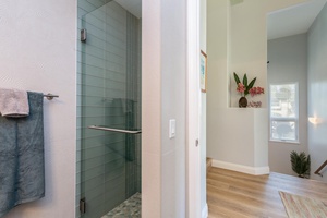 Ensuite bathroom with a walk-in shower.