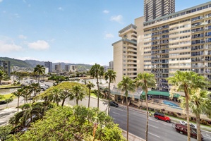 Take in palm-lined Waikiki views and nearby mountains from your private lanai.