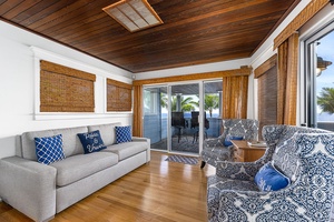 Comfortable king sleeper sofa in the primary suite for added guest space.