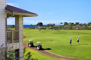 Golf course and distant ocean views