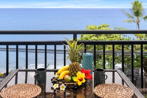 Savor tropical fruit and sea breezes on the lanai.