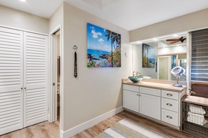 Newly remodeled bathroom with plenty of room to get ready for that special dinner